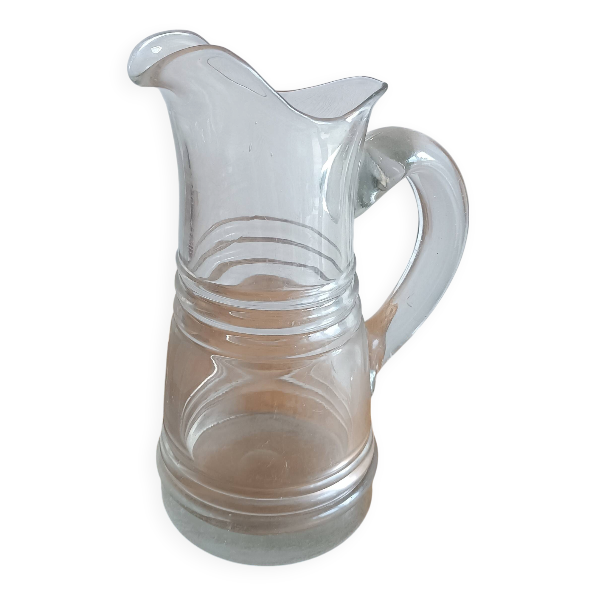 Large Normandy cider pitcher in blown glass, 19th century