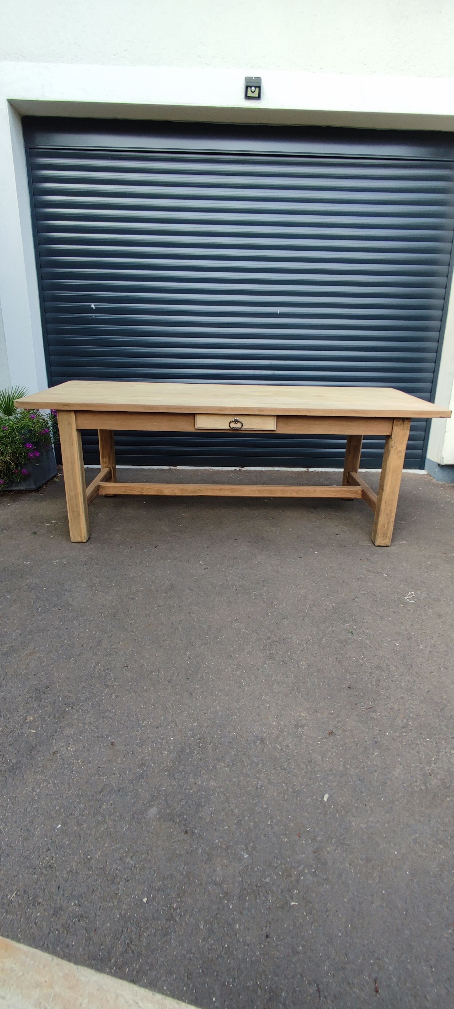 Farmhouse table with its bench