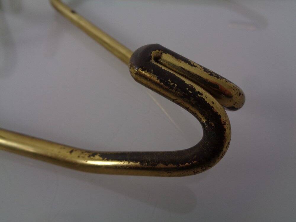 Mid-Century Brass Coat Hooks, 1950s, Set of 2