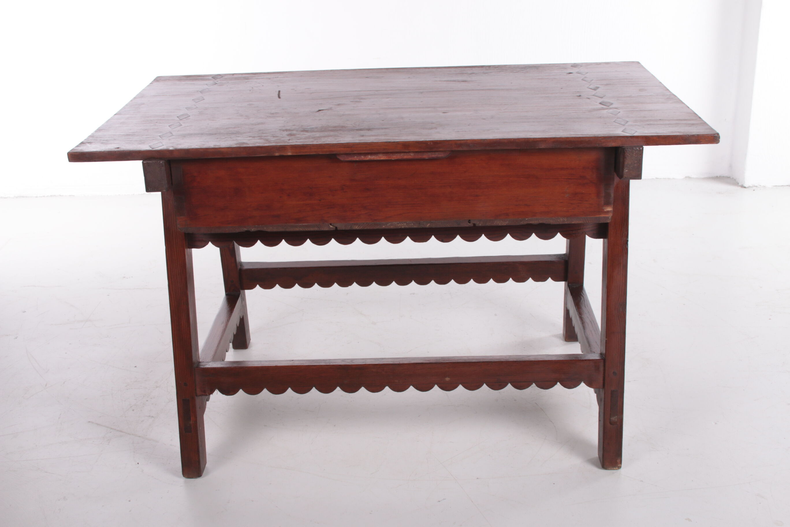 Brutalist 19th century Spanish wooden payment table or side table