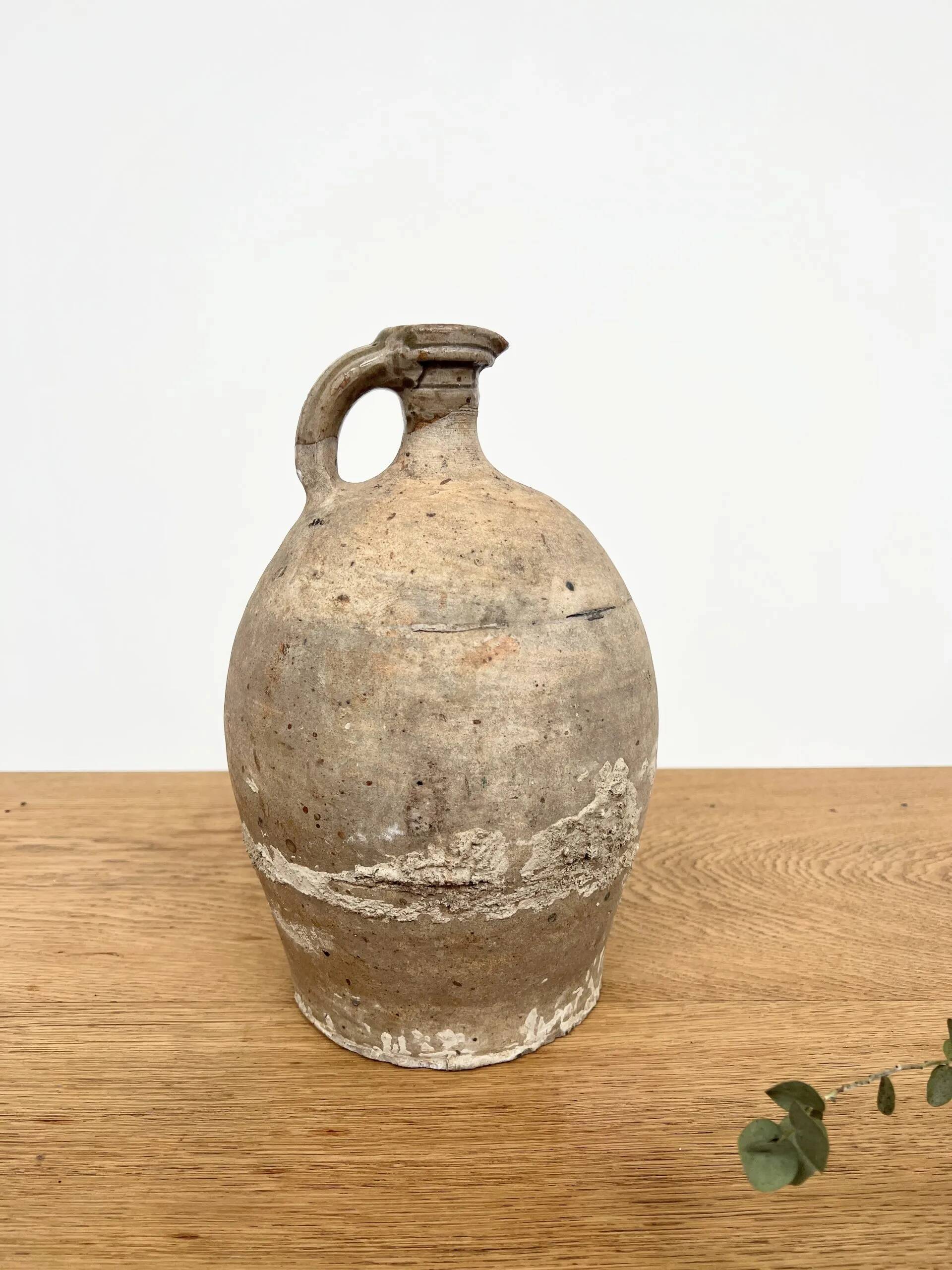 Antique raw terracotta jar