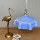 Vintage blue opaline lampshade pendant light