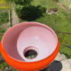 Suspension en opaline couleur orange flamboyante