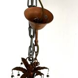 Chandelier with tassels and golden brass