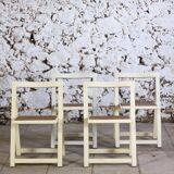 4 vintage folding cane chairs