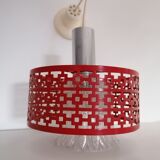 Lustre tulipe verre tôle perforée rigitulle style Mategot