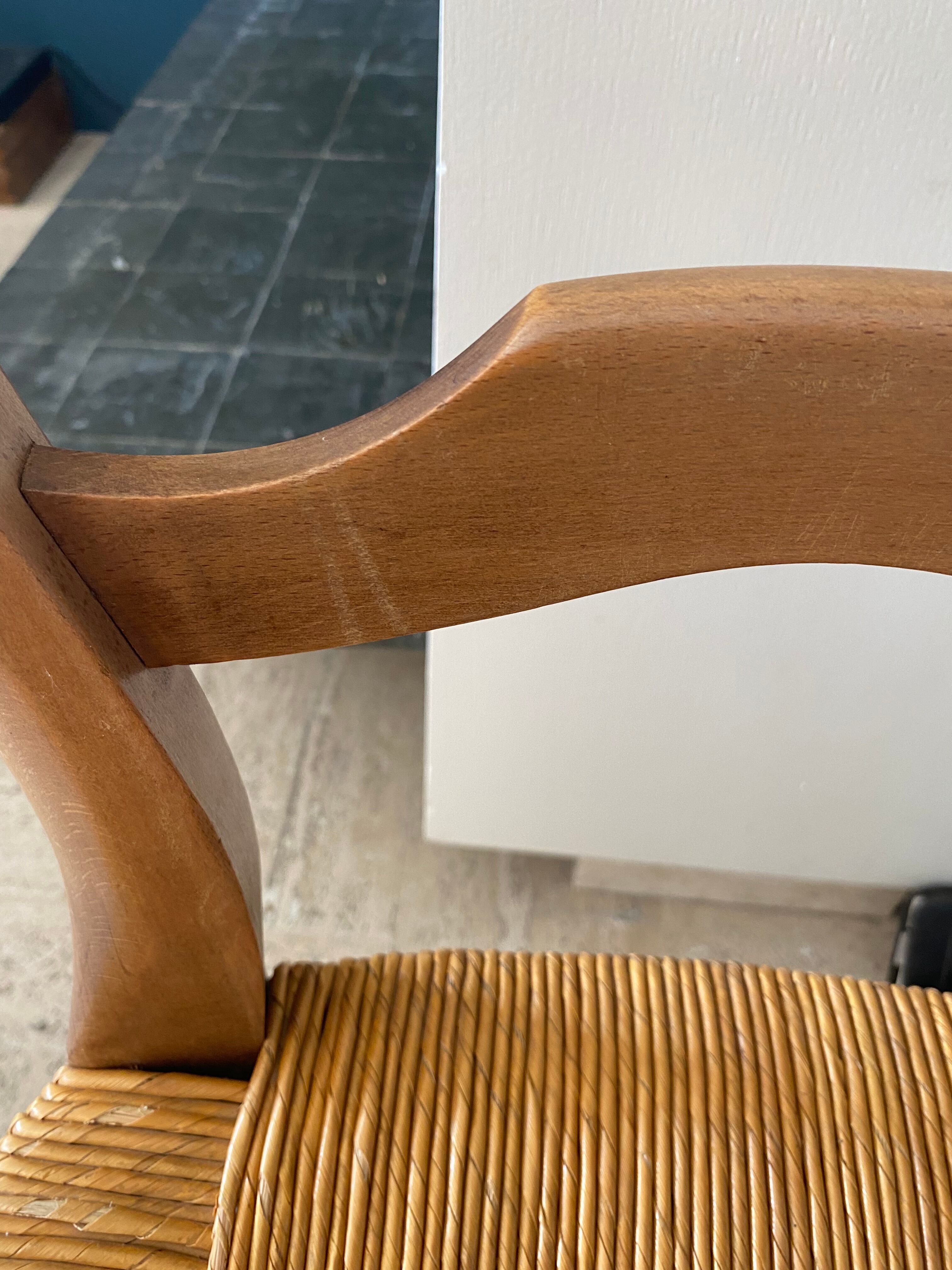 Deux chaises paillées création artisanale années 80