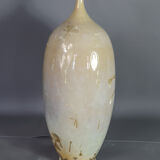 Designer vase ceramic glazed and iridescent vintage 80s