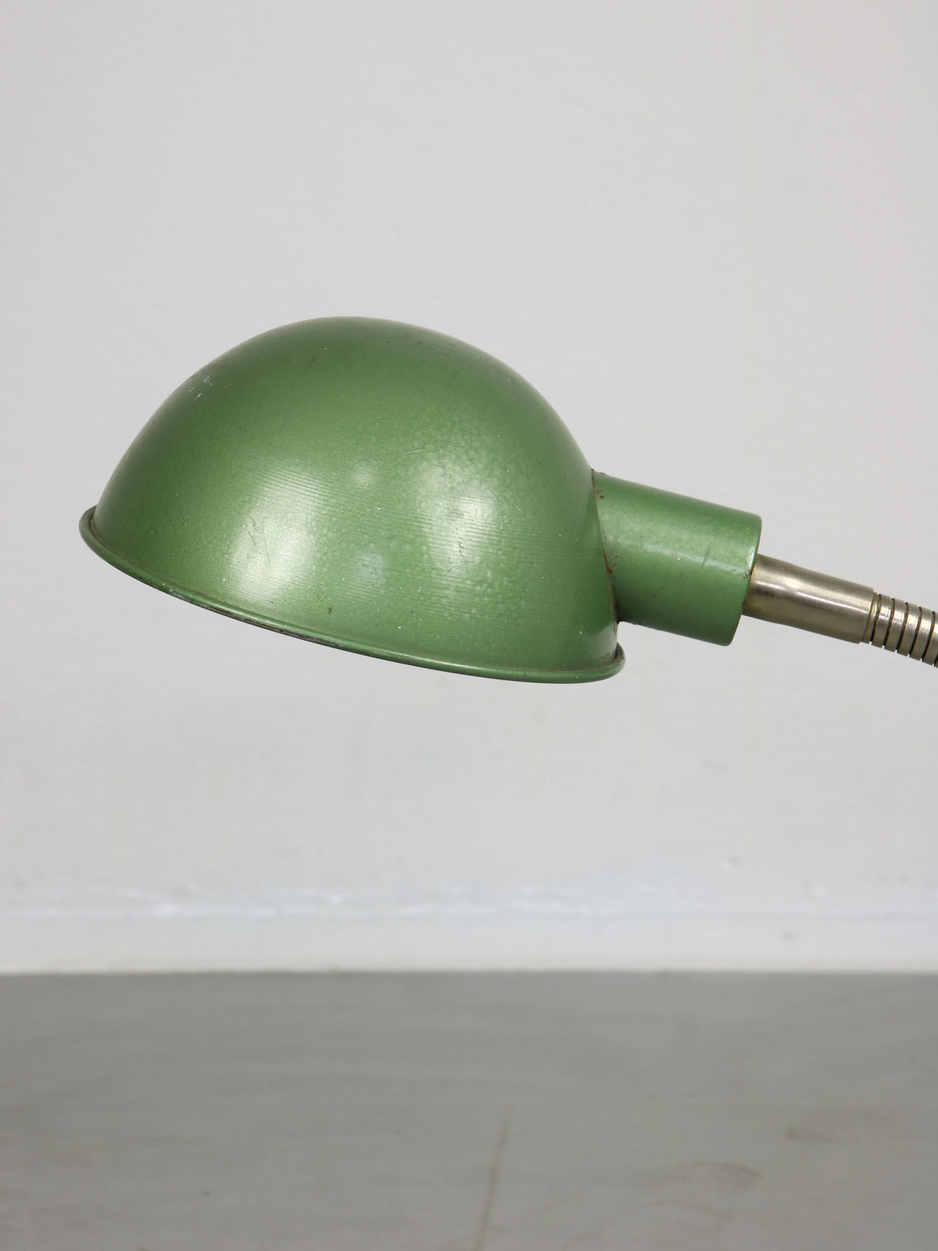 Vintage green gooseneck table lamp