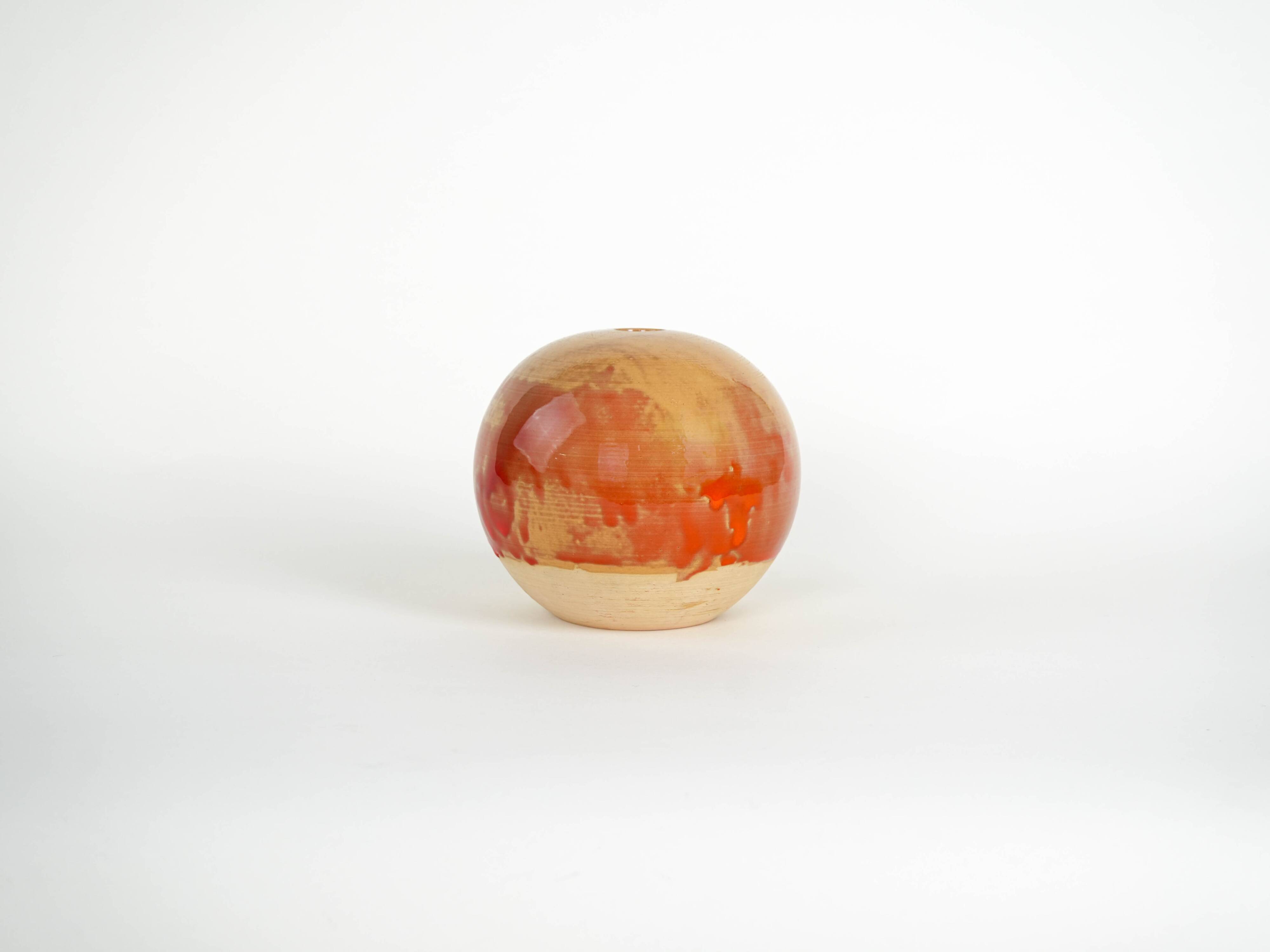 Spherical ceramic vase, Danish design, 1960s, made in Denmark