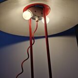 1980s red metal floor lamp