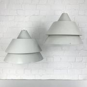 Pair of Zone Pendant Lights in gray, Jo Hammerborg for Fog & Mørup, 1960s
