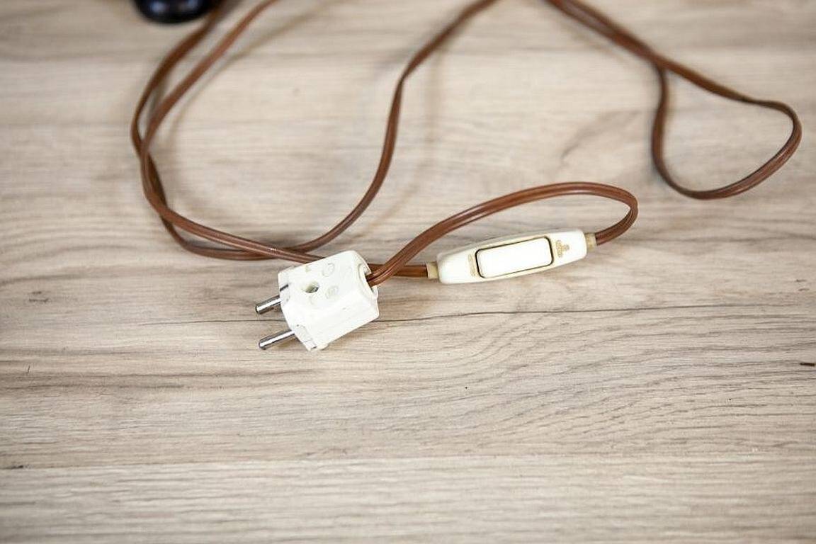 Early 20th Century Floor Lamp with Floral Fabric Shade, 1950s