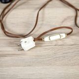 Early 20th Century Floor Lamp with Floral Fabric Shade, 1950s