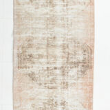 Distressed wool vintage runner rug 312x76cm