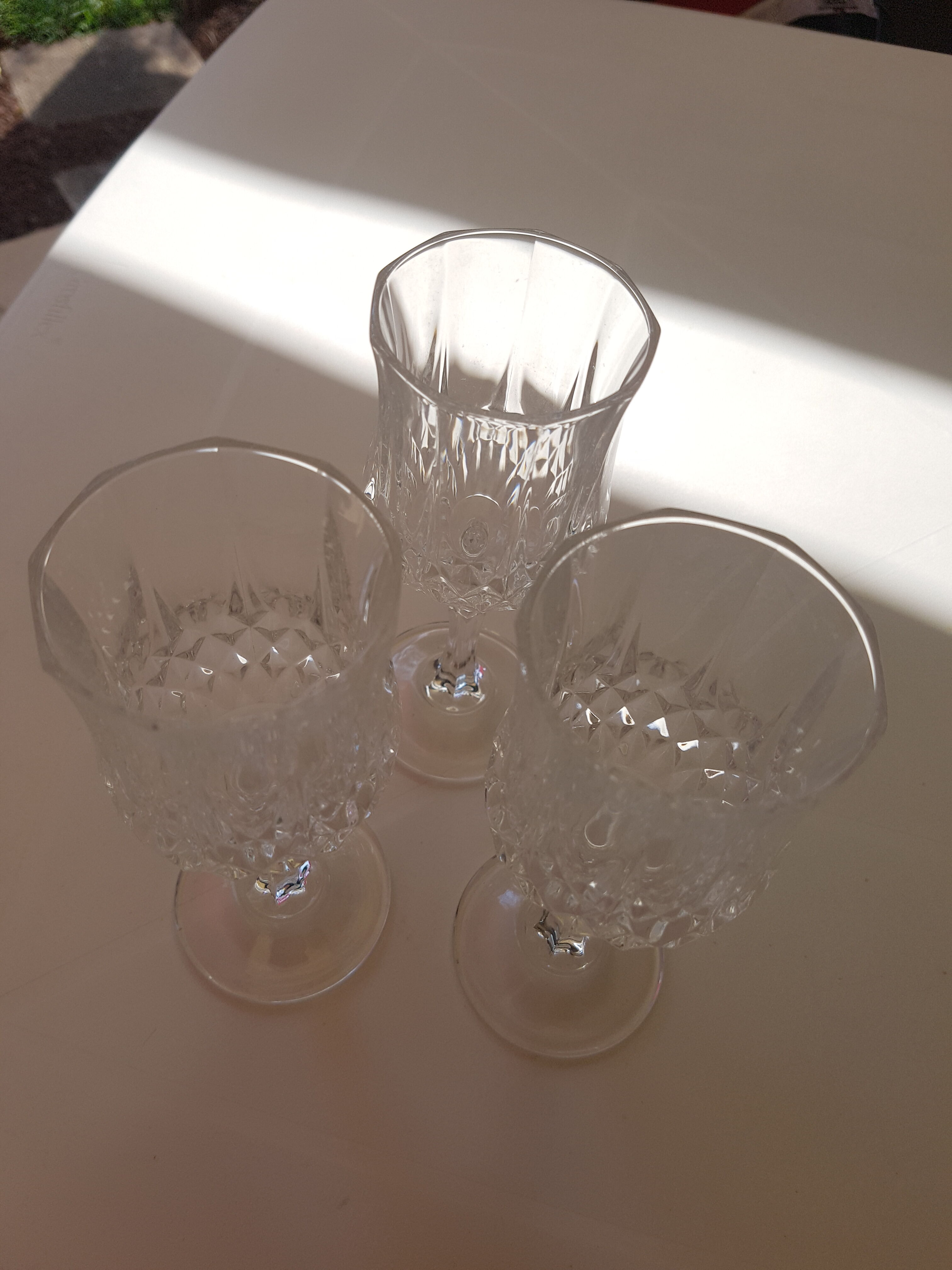 Set of 3 glasses in Crystal of Arques 1980s