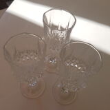 Set of 3 glasses in Crystal of Arques 1980s