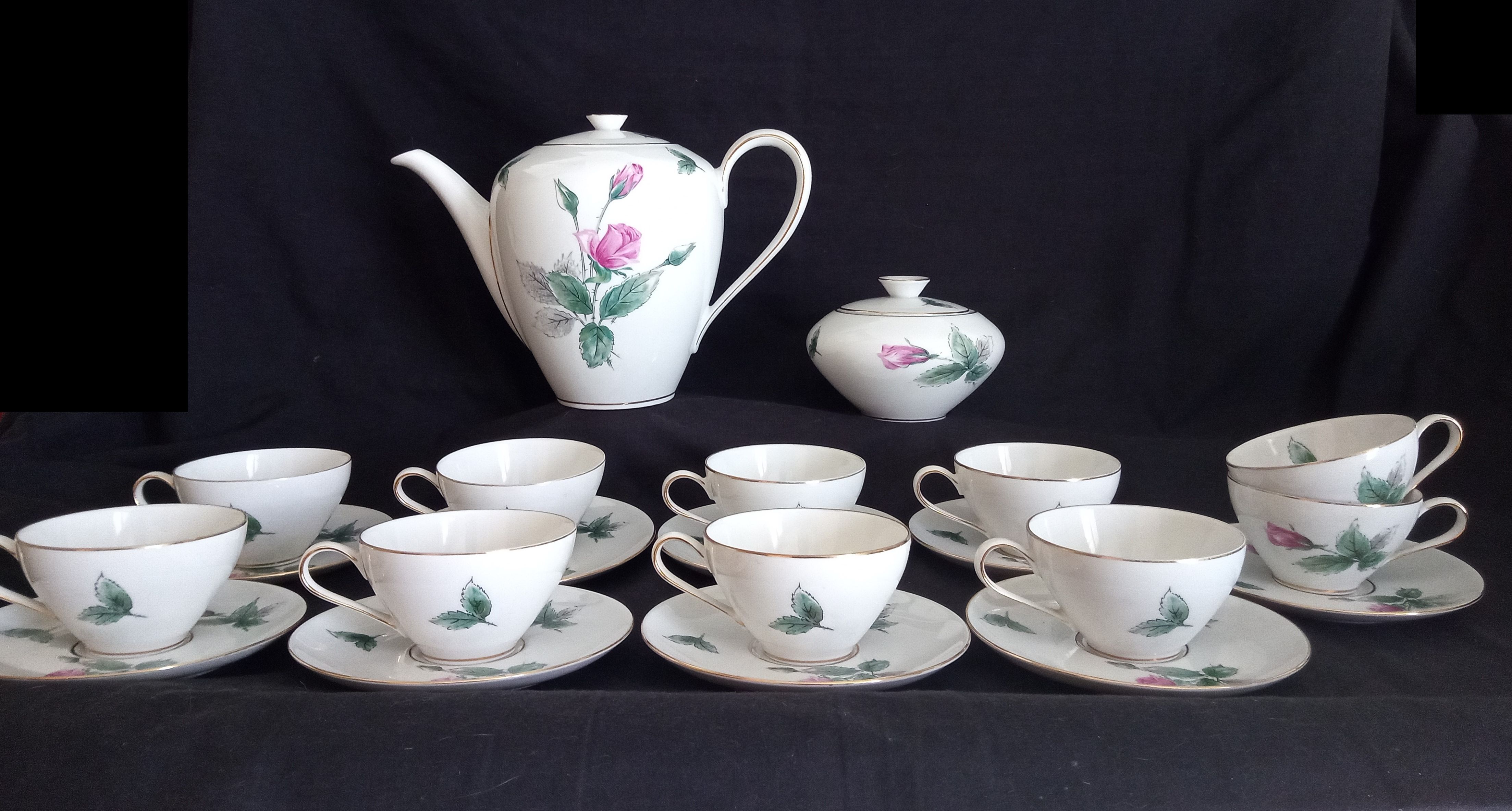 KPM Krister porcelain coffee service for 9 people, Germany