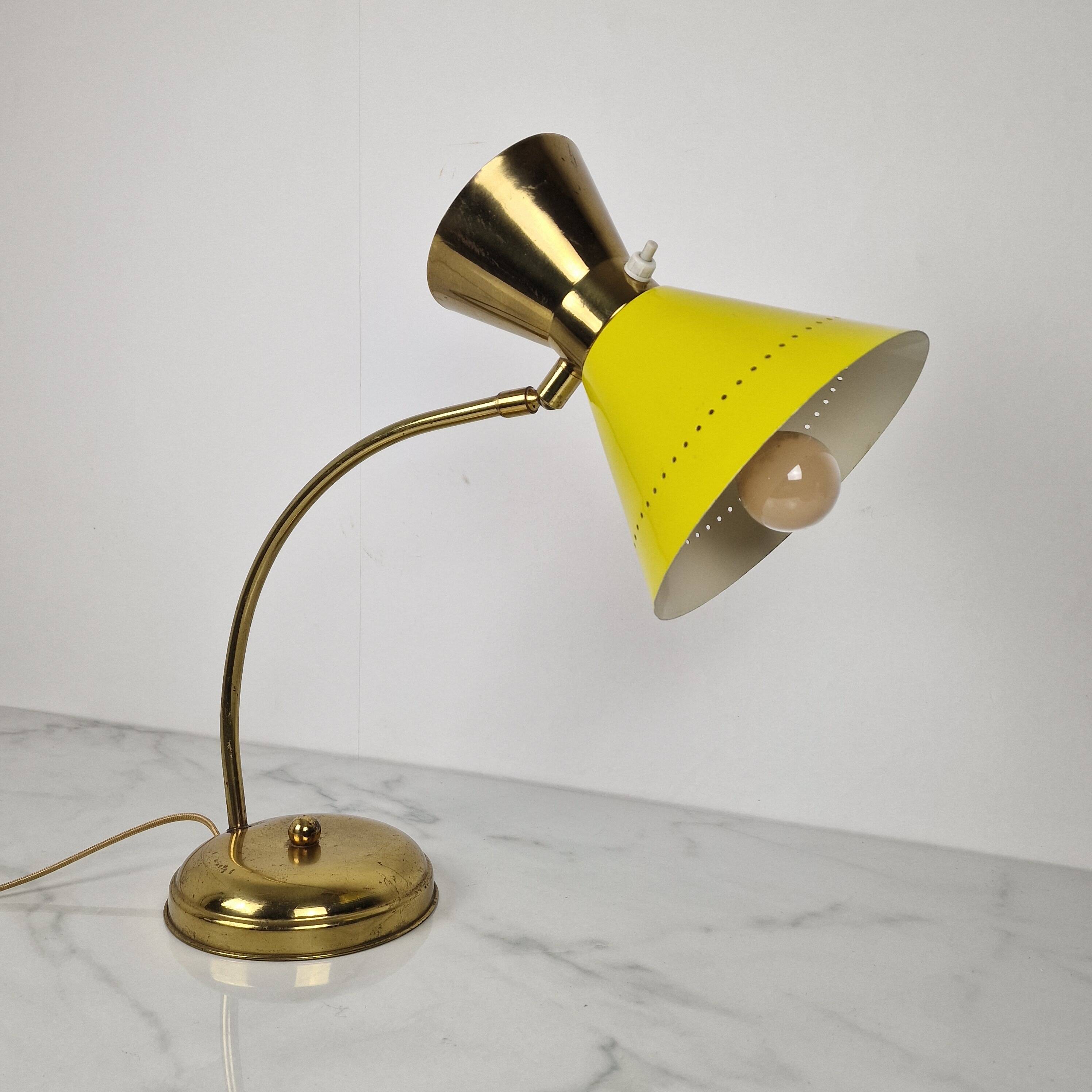 Brass Table Lamp Attributed to Hala Zeist, Netherlands, 1950s