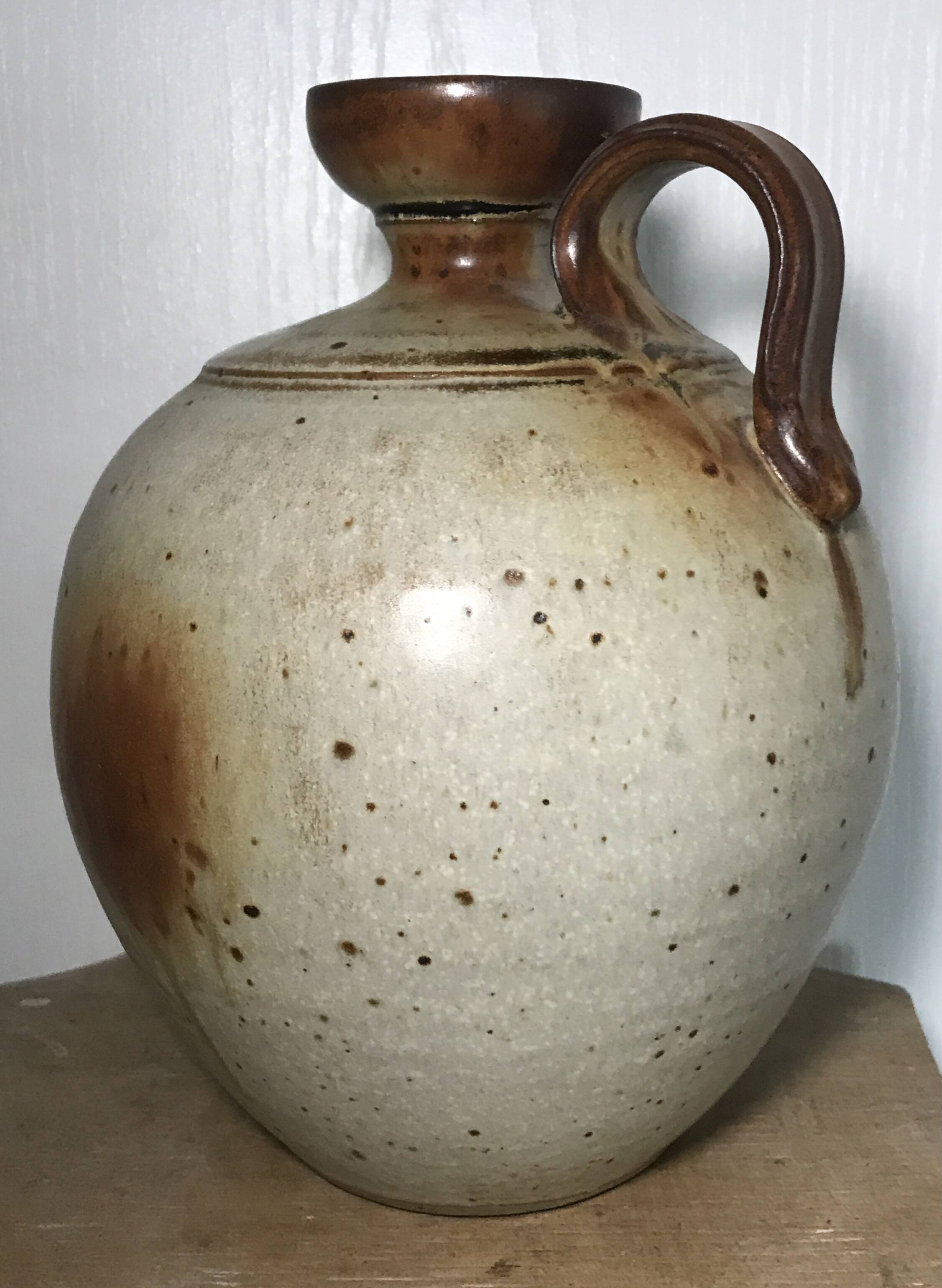 Pyrite stoneware ball pitcher signed Jean-Pierre Prudhomme