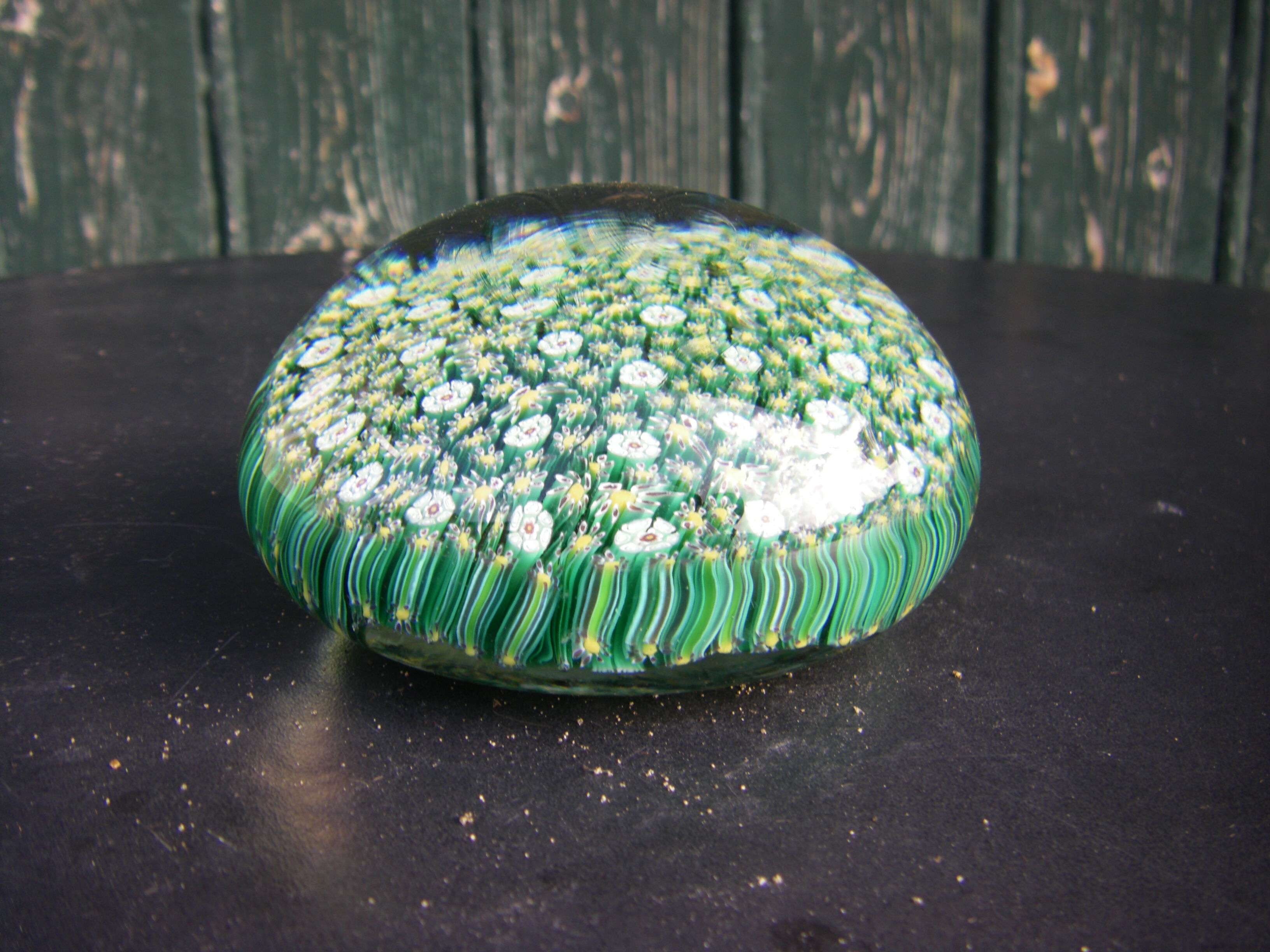 Murano millefiori paperweight sulphide