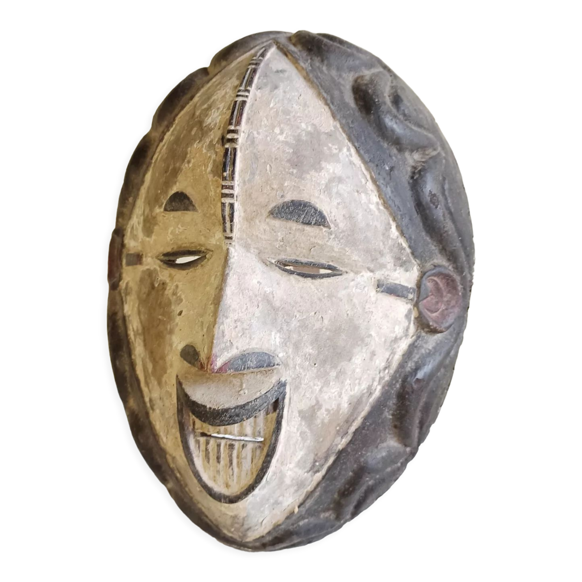 Antique wooden mask African Igbo art from Nigeria