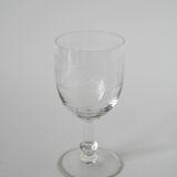 Set of 9 old wine glasses engraved in blown glass, early 20th century