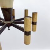 Curved glass disk chandelier. Italy 1950s