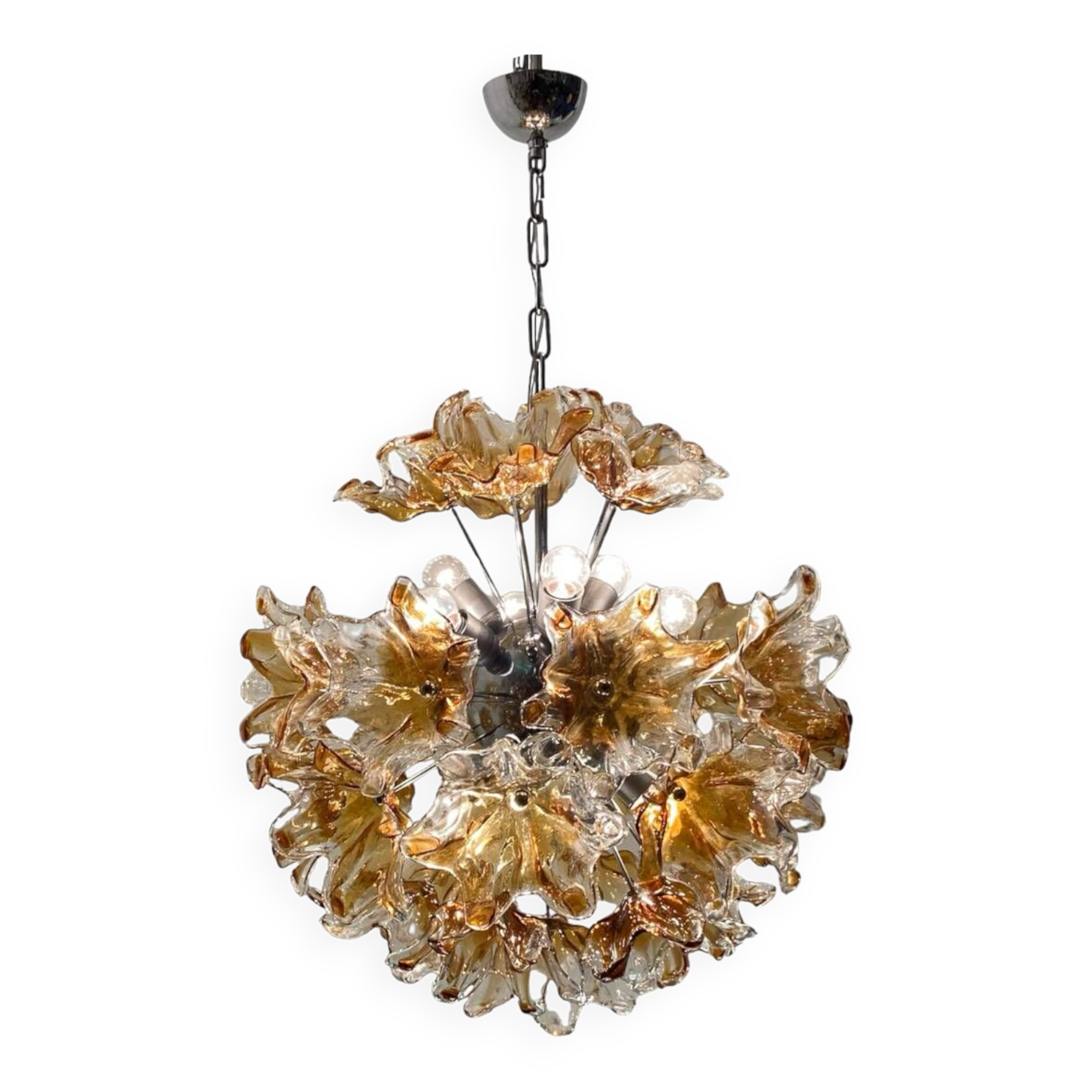 Lustre Spoutnik en verre de Murano