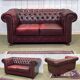 1980s Red 2-Seater Chesterfield Sofa