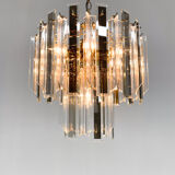 Lustre du milieu du siècle en laiton, verre et lucite, Autriche, années 1970