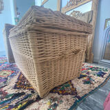 Coffre rotin vintage