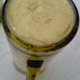 6 glasses and pitcher BIOT olive green bulled glass