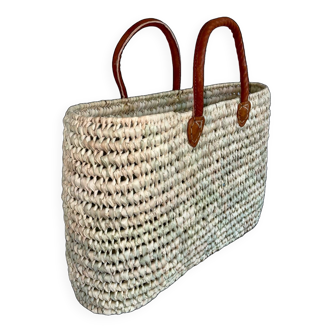 Panier ajouré en palmiers naturel