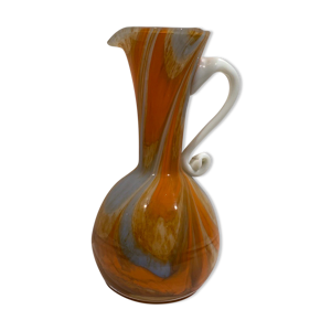 Pichet en verre chamarré années
