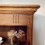 Vintage raw wood cabinet with patina