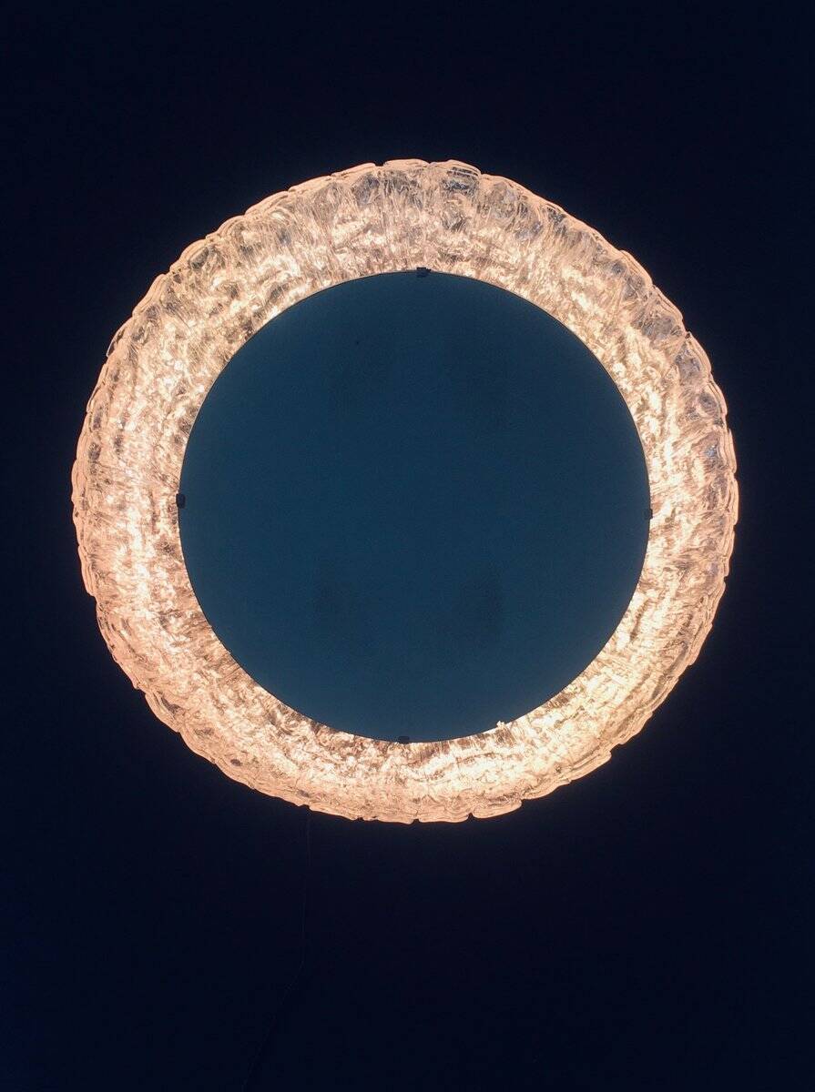 Vintage Acrylic Backlight Wall Mirror attributed to Hillebrand, Germany, 1970s