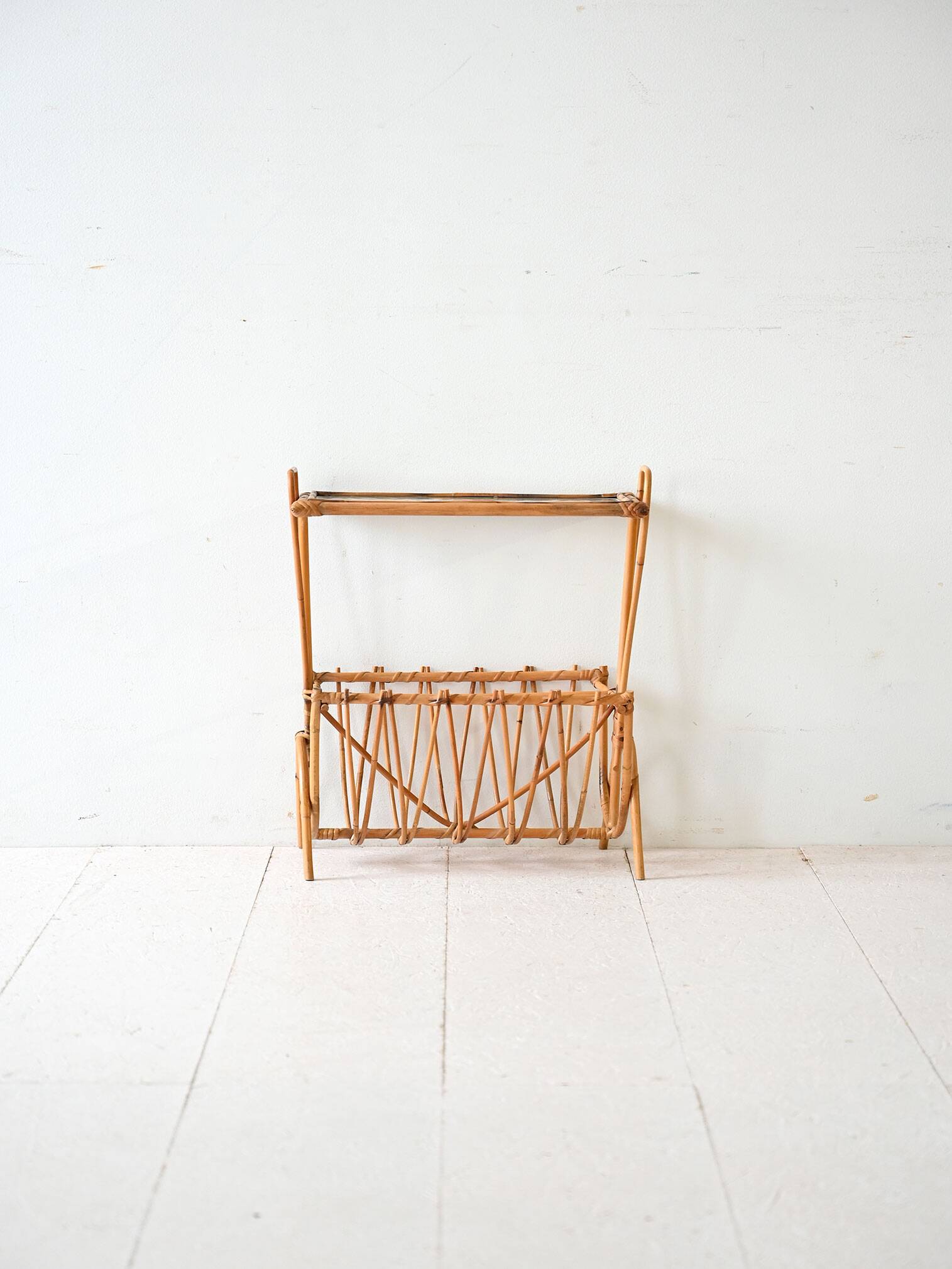 Vintage Swedish Bamboo Magazine Rack