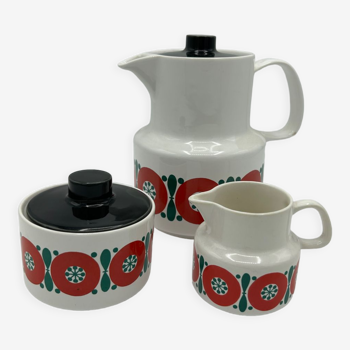 Service sugar coffee maker milk jug melitta vintage pattern pops 70s