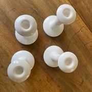 Set of 4 white ceramic candle holders