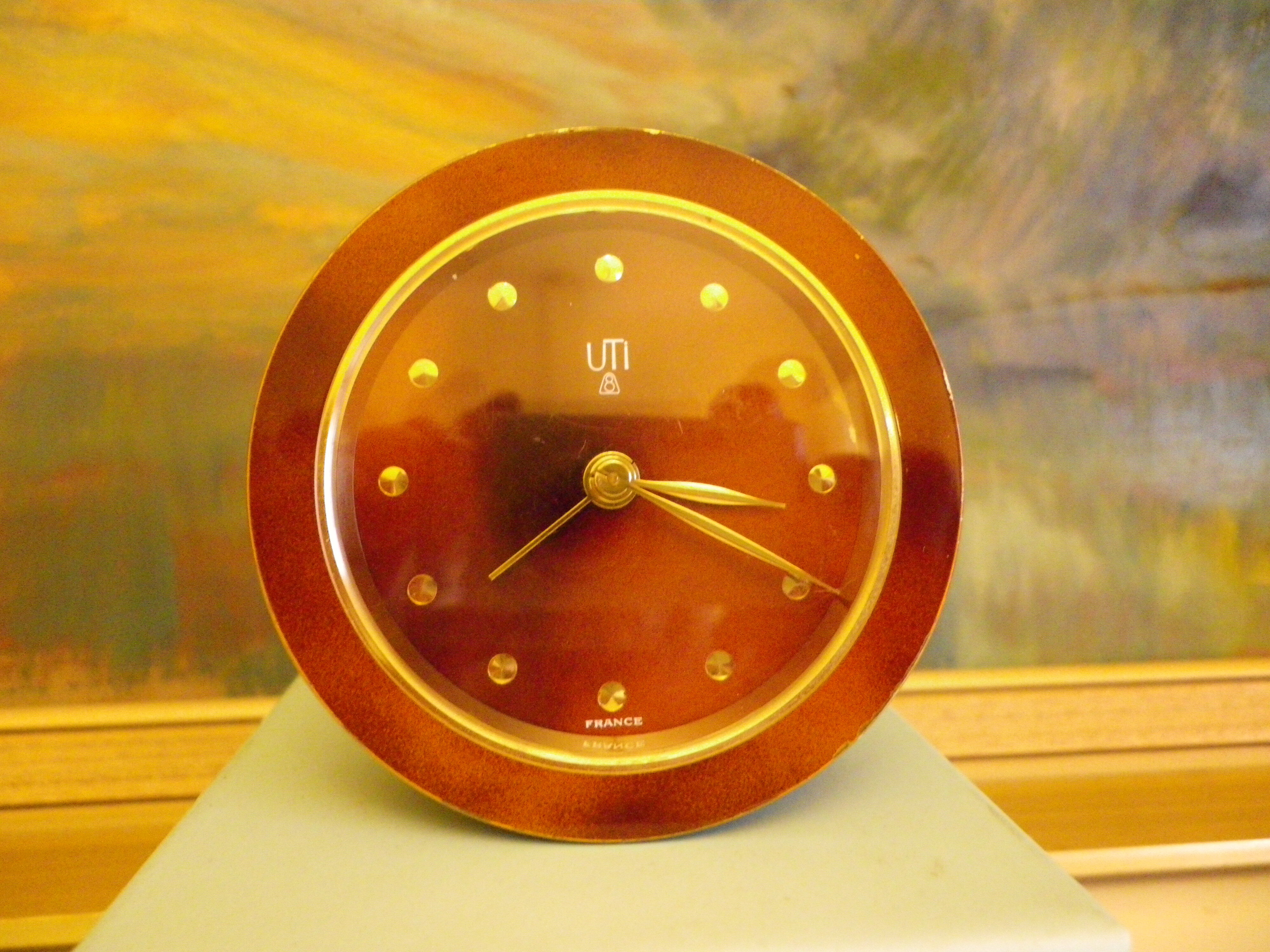 Uti clock from France - brass and lacquer - 1950s/1955