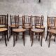 Series of 7 old bar cane cane bistro chairs