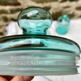 Set of 2 turquoise glass jars