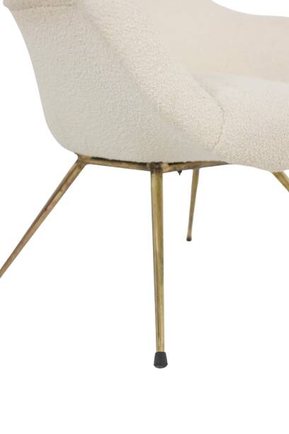 Pair of cocktail armchairs in gilded brass. 1960s.