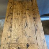 Industrial console cast iron and oak tray