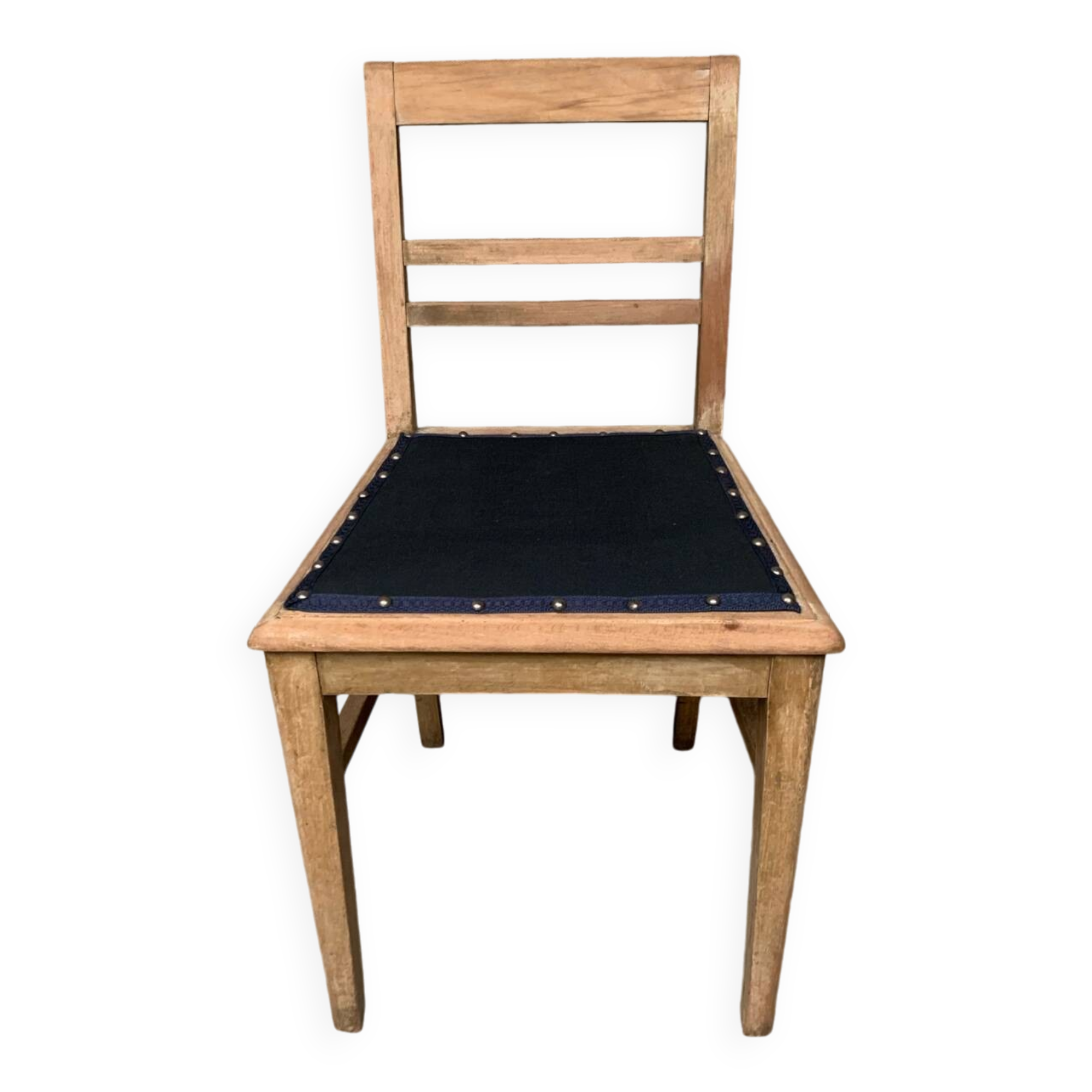 Vintage wooden and navy chair