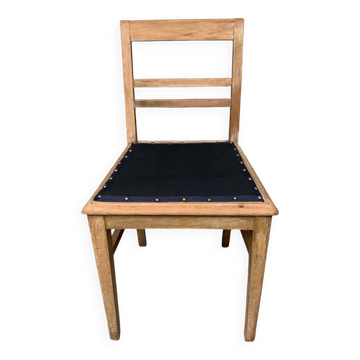Vintage wooden and navy chair