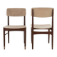 Set of 6 vintage 1950s chairs in wood and faux leather.