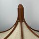 Teak and linen umbrella pendant by Domus, 1970s