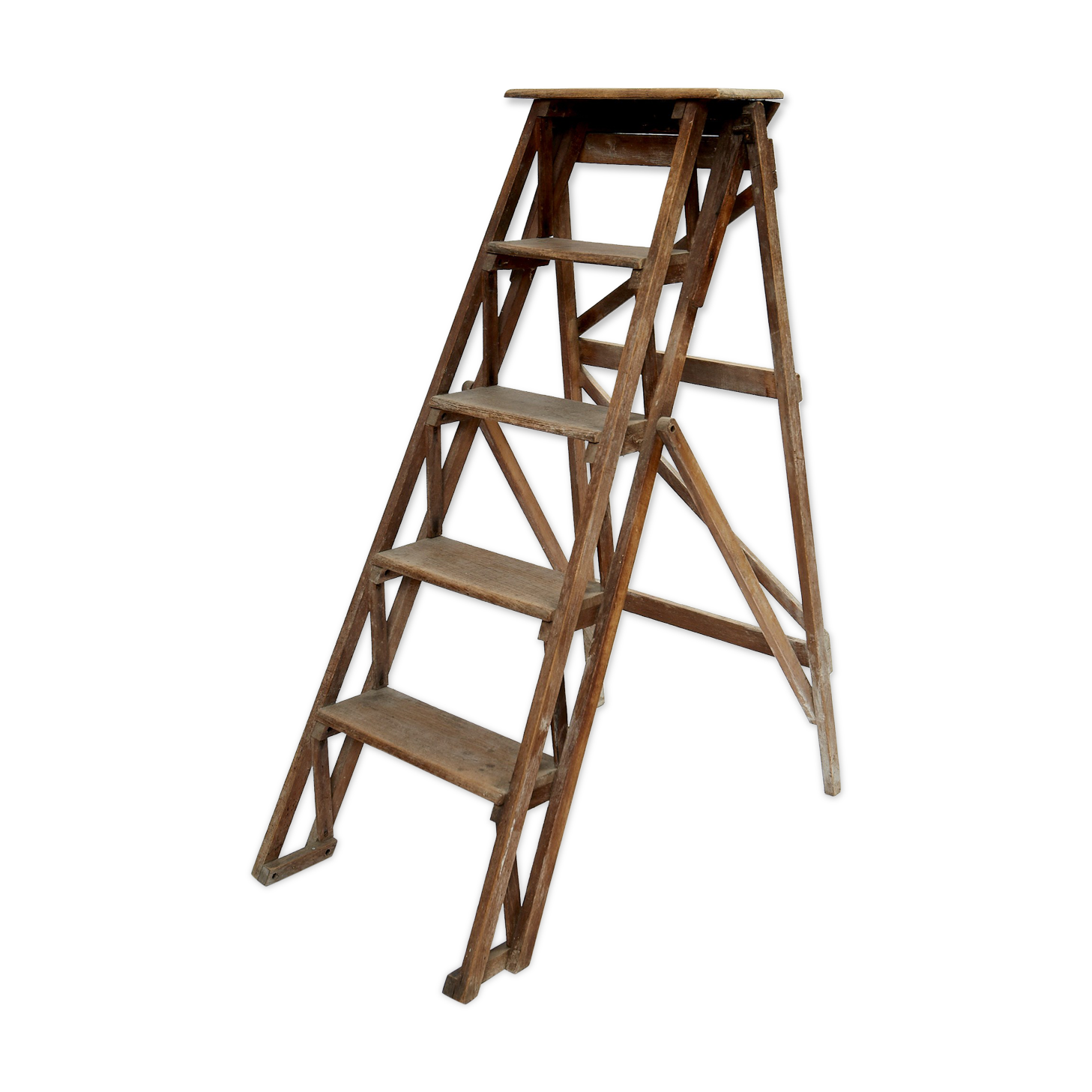 Ancient wooden painter's stepladder